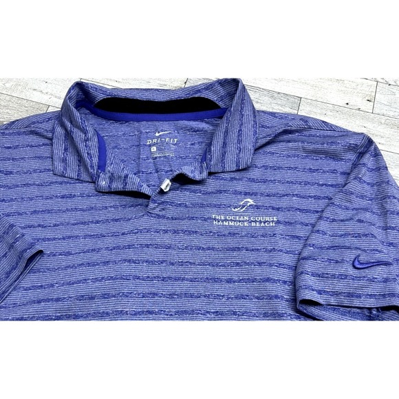 Nike Other - Mens Nike Dri-fit Polo Golf Shirt Purple Striped Ocean Course Hammock Beach XL